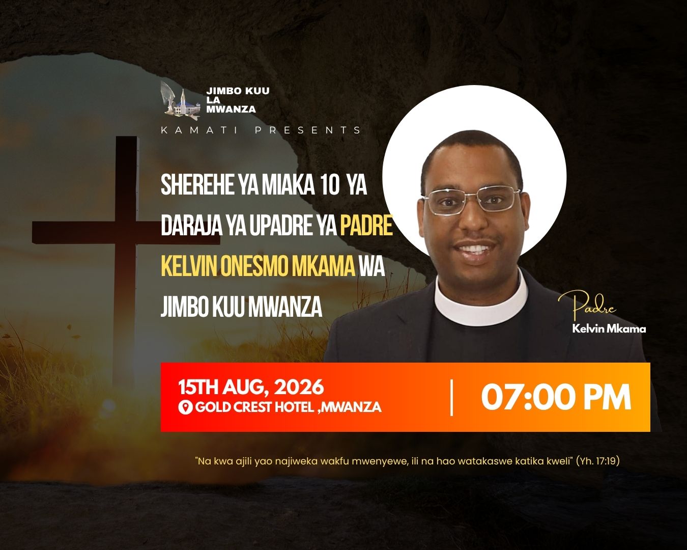 SHEREHE YA MIAKA 10  YA DARAJA YA UPADRE YA PADRE KELVIN ONESMO MKAMA WA JIMBO KUU MWANZA